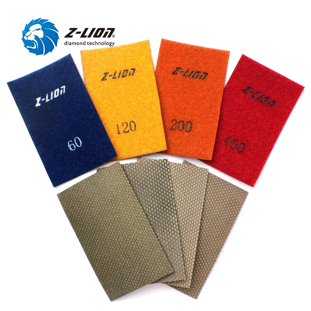 Z-LION Flexible Diamond Hand Polishing Sheet Velcro Back Hook and Loop  Sanding Strip
